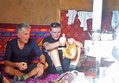 Ged Browne Cycling on the  tour with redspokes